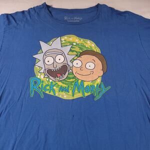 Rick and Morty Graphic Short Sleeve Crew Neck Casual T Shirt Mens Size XL Blue